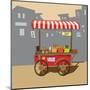 Sketch of Street Food Carts, Cartoon, Vector, Illustration-Valeri Hadeev-Mounted Art Print