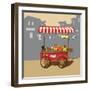 Sketch of Street Food Carts, Cartoon, Vector, Illustration-Valeri Hadeev-Framed Art Print