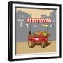 Sketch of Street Food Carts, Cartoon, Vector, Illustration-Valeri Hadeev-Framed Art Print