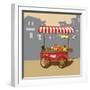 Sketch of Street Food Carts, Cartoon, Vector, Illustration-Valeri Hadeev-Framed Art Print