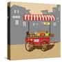 Sketch of Street Food Carts, Cartoon, Vector, Illustration-Valeri Hadeev-Stretched Canvas