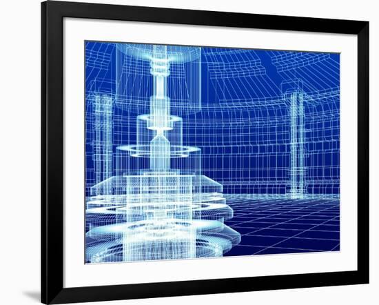 Sketch of Technology Building-ArtyFree-Framed Art Print