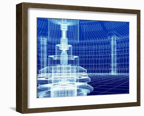 Sketch of Technology Building-ArtyFree-Framed Art Print