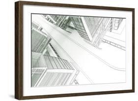 Sketch of the Business Center-Aexandr-Framed Art Print