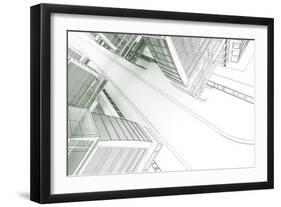 Sketch of the Business Center-Aexandr-Framed Art Print