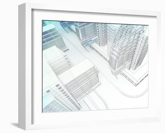 Sketch of the Business Center-Aexandr-Framed Art Print