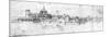 Sketch of the Cityscape of Granada-null-Mounted Giclee Print