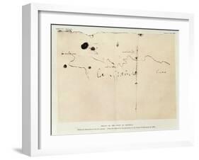 Sketch of the Coast of Espanola-Christopher Columbus-Framed Giclee Print