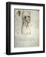 Sketch of the Head Proportions Base on Vitruvius-Leonardo da Vinci-Framed Art Print