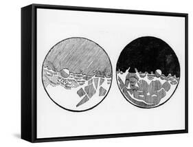 Sketch of the Moon by Galileo Galilei, C1635-Galileo Galilei-Framed Stretched Canvas