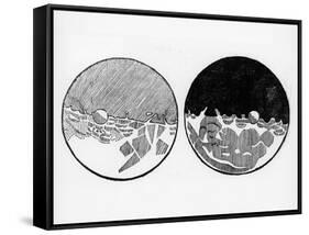 Sketch of the Moon by Galileo Galilei, C1635-Galileo Galilei-Framed Stretched Canvas