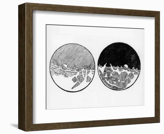 Sketch of the Moon by Galileo Galilei, C1635-Galileo Galilei-Framed Giclee Print