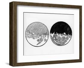 Sketch of the Moon by Galileo Galilei, C1635-Galileo Galilei-Framed Giclee Print