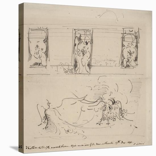 Sketch of the Peacock Room, 1898-James Abbott McNeill Whistler-Stretched Canvas