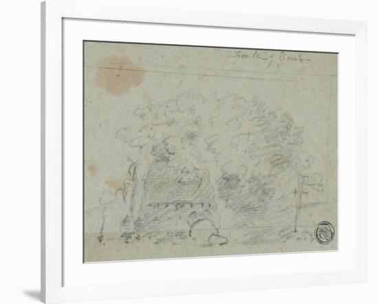 Sketch of Trees Near Bridge-Richard Wilson-Framed Giclee Print