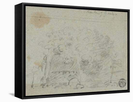 Sketch of Trees Near Bridge-Richard Wilson-Framed Stretched Canvas