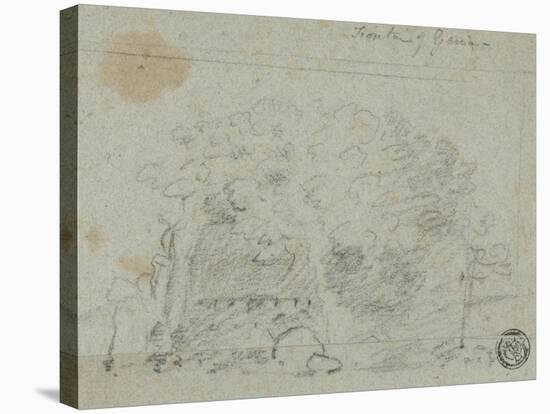 Sketch of Trees Near Bridge-Richard Wilson-Stretched Canvas