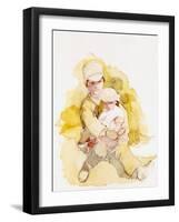 Sketch of Two Children, C.1852-Richard Redgrave-Framed Giclee Print