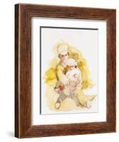 Sketch of Two Children, C.1852-Richard Redgrave-Framed Giclee Print