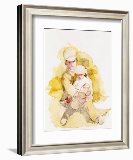 Sketch of Two Children, C.1852-Richard Redgrave-Framed Giclee Print