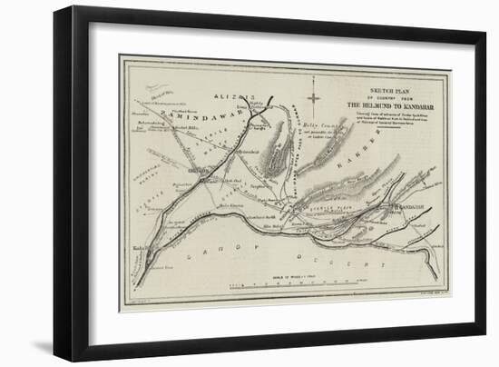 Sketch Plan of Country from the Helmund to Kandahar-null-Framed Giclee Print