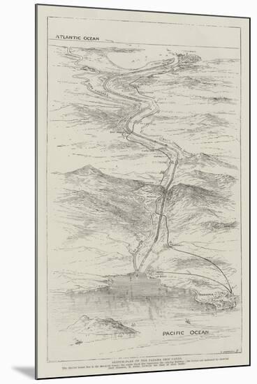 Sketch-Plan of the Panama Ship Canal-null-Mounted Giclee Print