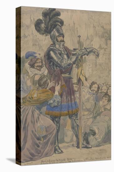 Sketch to Illustrate the Passions: Pride, C.1853-55 (W/C, Pen and Graphite on Paper)-Richard Dadd-Stretched Canvas