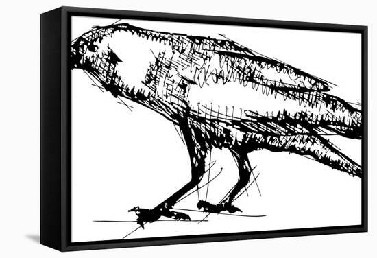 Sketch Vector Illustration of Crow-Gepard-Framed Stretched Canvas