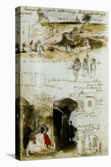 Sketchbook from Morocco, 1832-Eugene Delacroix-Stretched Canvas