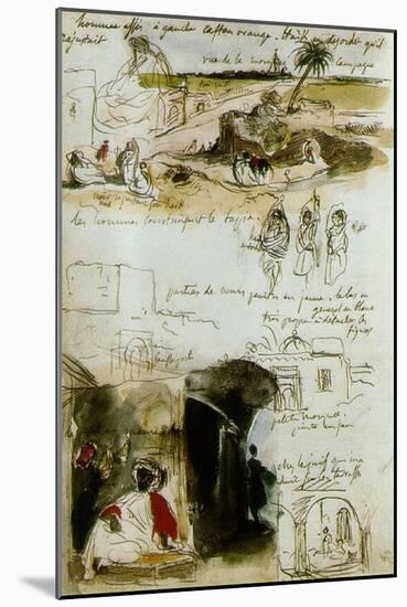 Sketchbook from Morocco, 1832-Eugene Delacroix-Mounted Giclee Print