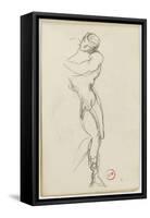 Sketchbook: Study of Man Standing for Darius Fleeing-Gustave Moreau-Framed Stretched Canvas