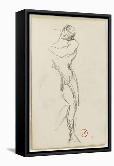 Sketchbook: Study of Man Standing for Darius Fleeing-Gustave Moreau-Framed Stretched Canvas
