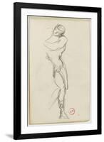 Sketchbook: Study of Man Standing for Darius Fleeing-Gustave Moreau-Framed Giclee Print