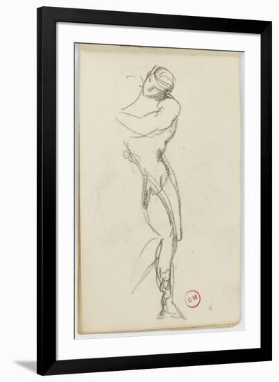 Sketchbook: Study of Man Standing for Darius Fleeing-Gustave Moreau-Framed Giclee Print