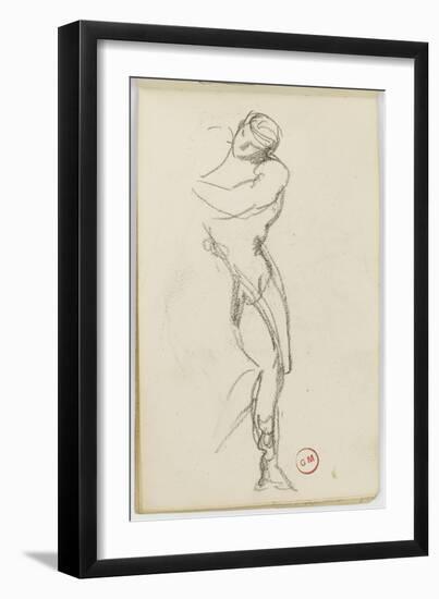 Sketchbook: Study of Man Standing for Darius Fleeing-Gustave Moreau-Framed Giclee Print