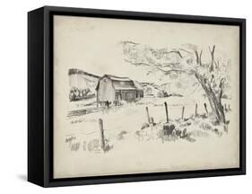 Sketched Barn View II-Jennifer Parker-Framed Stretched Canvas