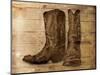 Sketched Boots-OnRei-Mounted Art Print