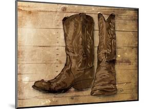 Sketched Boots-OnRei-Mounted Art Print