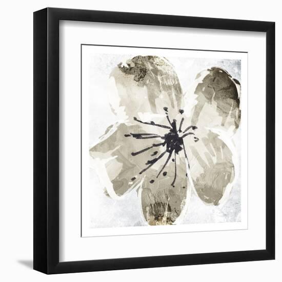 Sketched Cream Flower Mate-OnRei-Framed Art Print