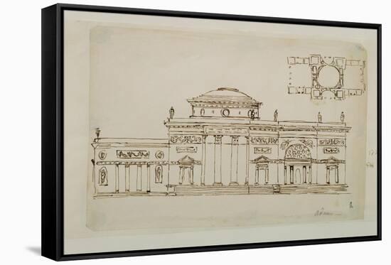 Sketched Design For a Domed Building-Robert Adam-Framed Stretched Canvas