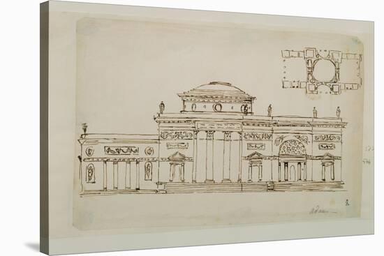 Sketched Design For a Domed Building-Robert Adam-Stretched Canvas