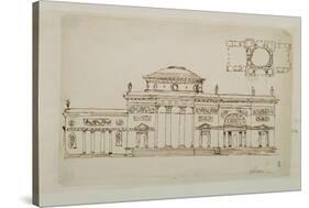 Sketched Design For a Domed Building-Robert Adam-Stretched Canvas