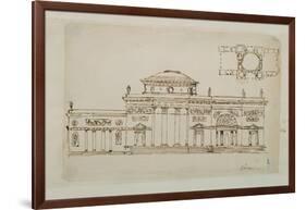 Sketched Design For a Domed Building-Robert Adam-Framed Giclee Print