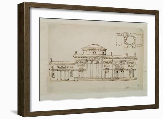 Sketched Design For a Domed Building-Robert Adam-Framed Giclee Print