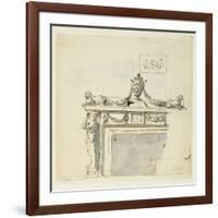 Sketched Design for a Fireplace-Robert Adam-Framed Giclee Print