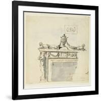 Sketched Design for a Fireplace-Robert Adam-Framed Giclee Print