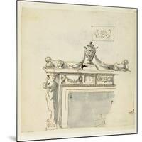Sketched Design for a Fireplace-Robert Adam-Mounted Giclee Print