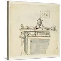 Sketched Design for a Fireplace-Robert Adam-Stretched Canvas