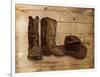 Sketched Hat And Boots-OnRei-Framed Art Print