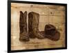 Sketched Hat And Boots-OnRei-Framed Art Print